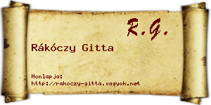 Rákóczy Gitta névjegykártya